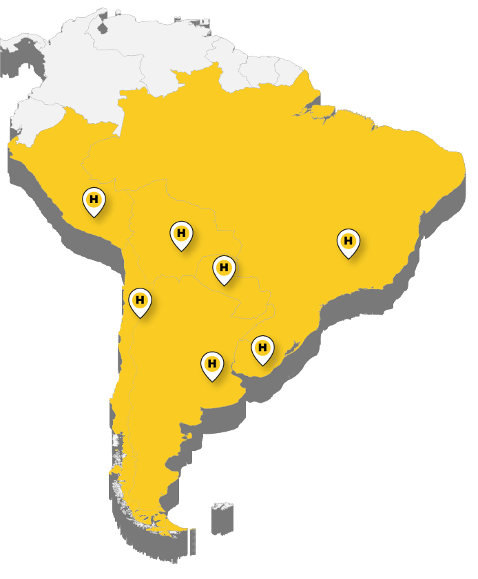 Mapa de cobertura Cone Sul